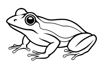 frog silhouette line art vector illustration
