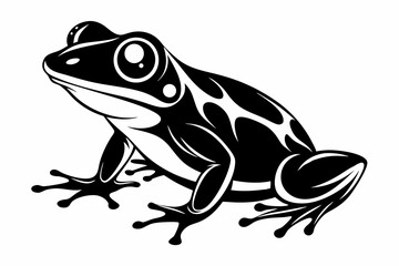 frog silhouette line art vector illustration