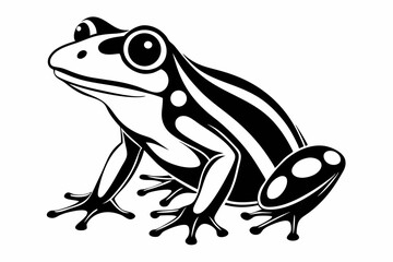 frog silhouette line art vector illustration