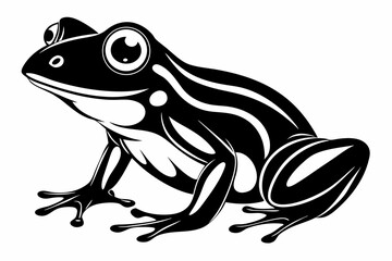 frog silhouette line art vector illustration