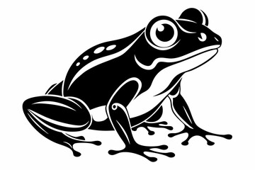 frog silhouette line art vector illustration
