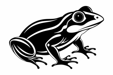 frog silhouette line art vector illustration