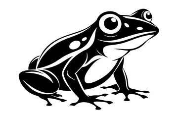 frog silhouette line art vector illustration
