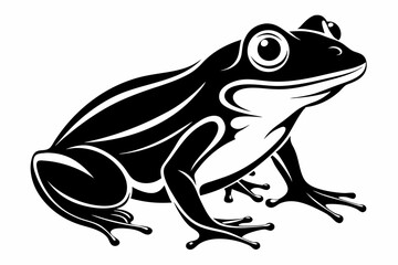 frog silhouette line art vector illustration