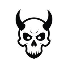 a vector illustration of a skull with horns.eps