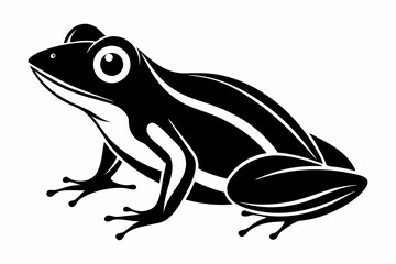 frog silhouette line art vector illustration