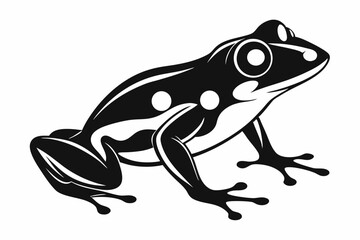 frog silhouette line art vector illustration