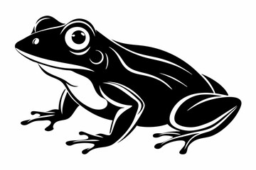 frog silhouette line art vector illustration