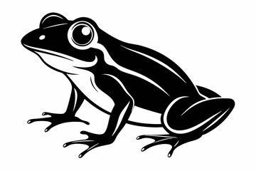 frog silhouette line art vector illustration