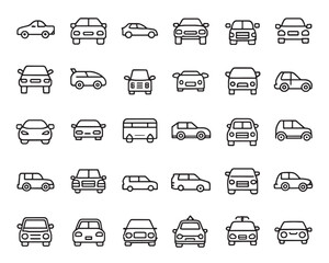 Simple Car Drive Line Icon Set