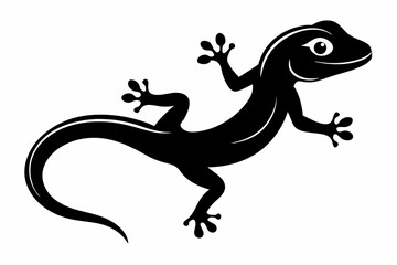 gecko silhouette line art vector illustration