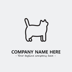 Cat illustration black and white for logo company vector image