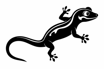 gecko silhouette line art vector illustration