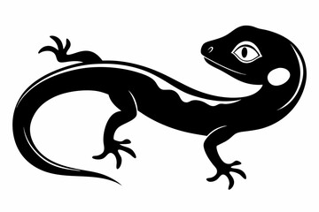 gecko silhouette line art vector illustration