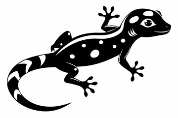 gecko silhouette line art vector illustration