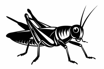 grasshopper silhouette line art vector illustration