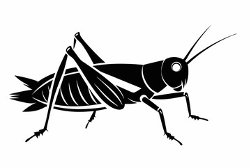 grasshopper silhouette line art vector illustration