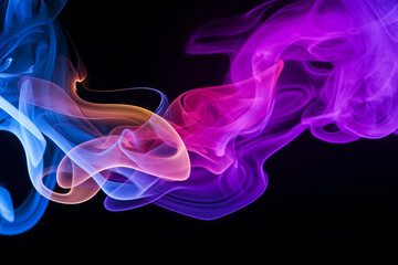 Colored smoke on a black background
