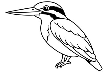 Obraz premium kingfisher silhouette line art vector illustration