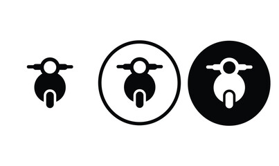 icon Motercycle black outline logo for web site design 
and mobile dark mode apps 
Vector illustration on a white background