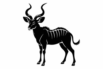kudu silhouette line art vector illustration