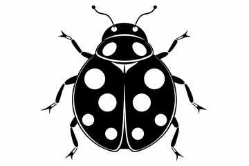 ladybug silhouette line art vector illustration