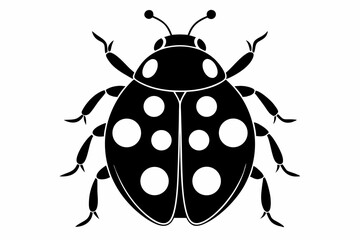 ladybug silhouette line art vector illustration