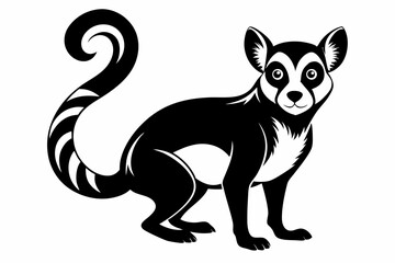 lemur silhouette line art vector illustration