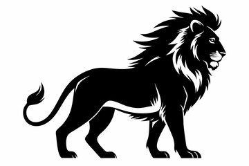 lion silhouette line art vector illustration
