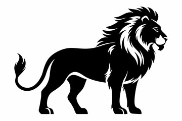 lion silhouette line art vector illustration