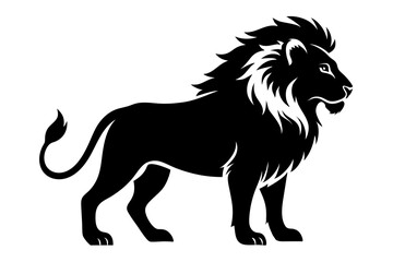 lion silhouette line art vector illustration