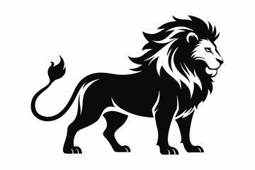lion silhouette line art vector illustration