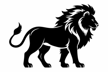lion silhouette line art vector illustration