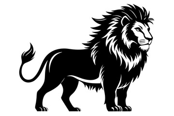 lion silhouette line art vector illustration