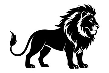 lion silhouette line art vector illustration