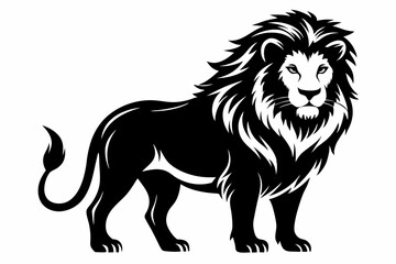 lion silhouette line art vector illustration