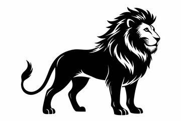 lion silhouette line art vector illustration