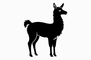 llama silhouette line art vector illustration