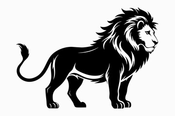 lion silhouette line art vector illustration