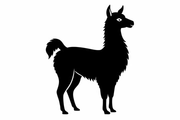 Fototapeta premium llama silhouette line art vector illustration