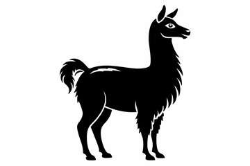 llama silhouette line art vector illustration