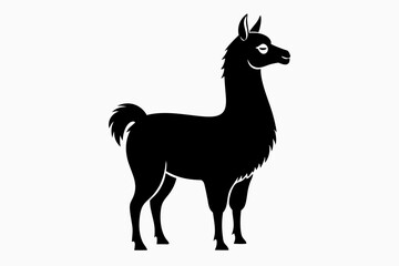 llama silhouette line art vector illustration