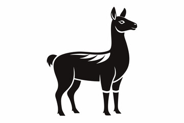 llama silhouette line art vector illustration