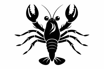 lobster silhouette line art vector illustration