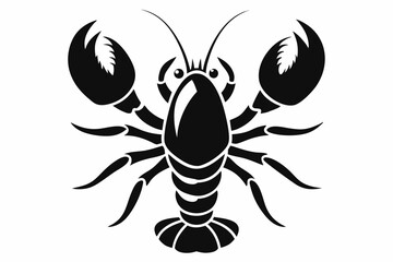 lobster silhouette line art vector illustration
