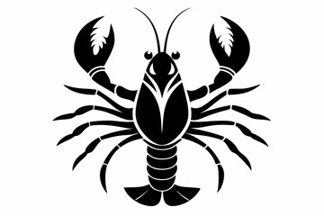Obraz premium lobster silhouette line art vector illustration