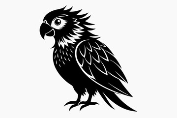 lorikeet silhouette line art vector illustration