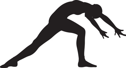 Silhouette of a Female Gymnast Performing a Split Leap in Mid-Air