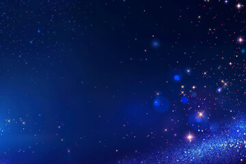 Fototapeta premium Abstract cosmic background with sparkling stars and glowing blue lights