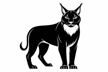 lynx silhouette line art vector illustration